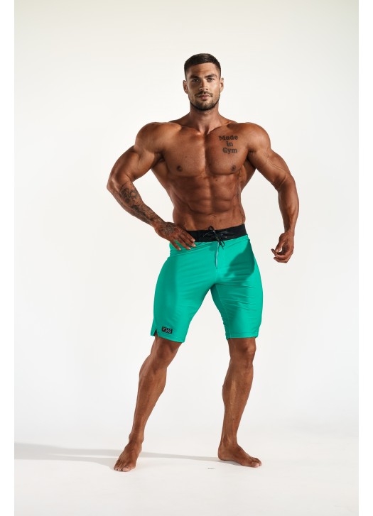 Men's Physique Shorts - Blue x Red (bottom borders)